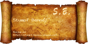 Stumpf Bennó névjegykártya